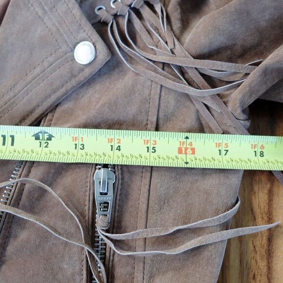 BLANKNYC Jacket Women Sz S 100% Suede‎ Leather Moto Cropped Western Rodeo - Picture 15 of 16